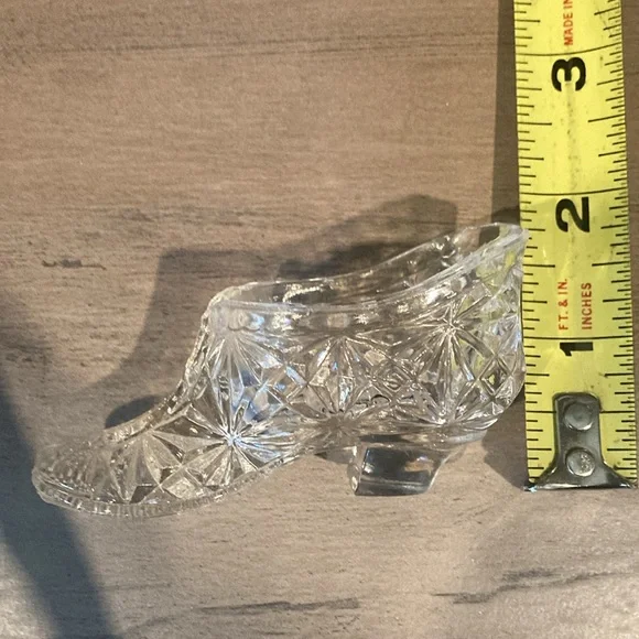 Vintage 1887 Duncan Daisy & Square Miniature Glass Shoe Slipper - Picture 8 of 8